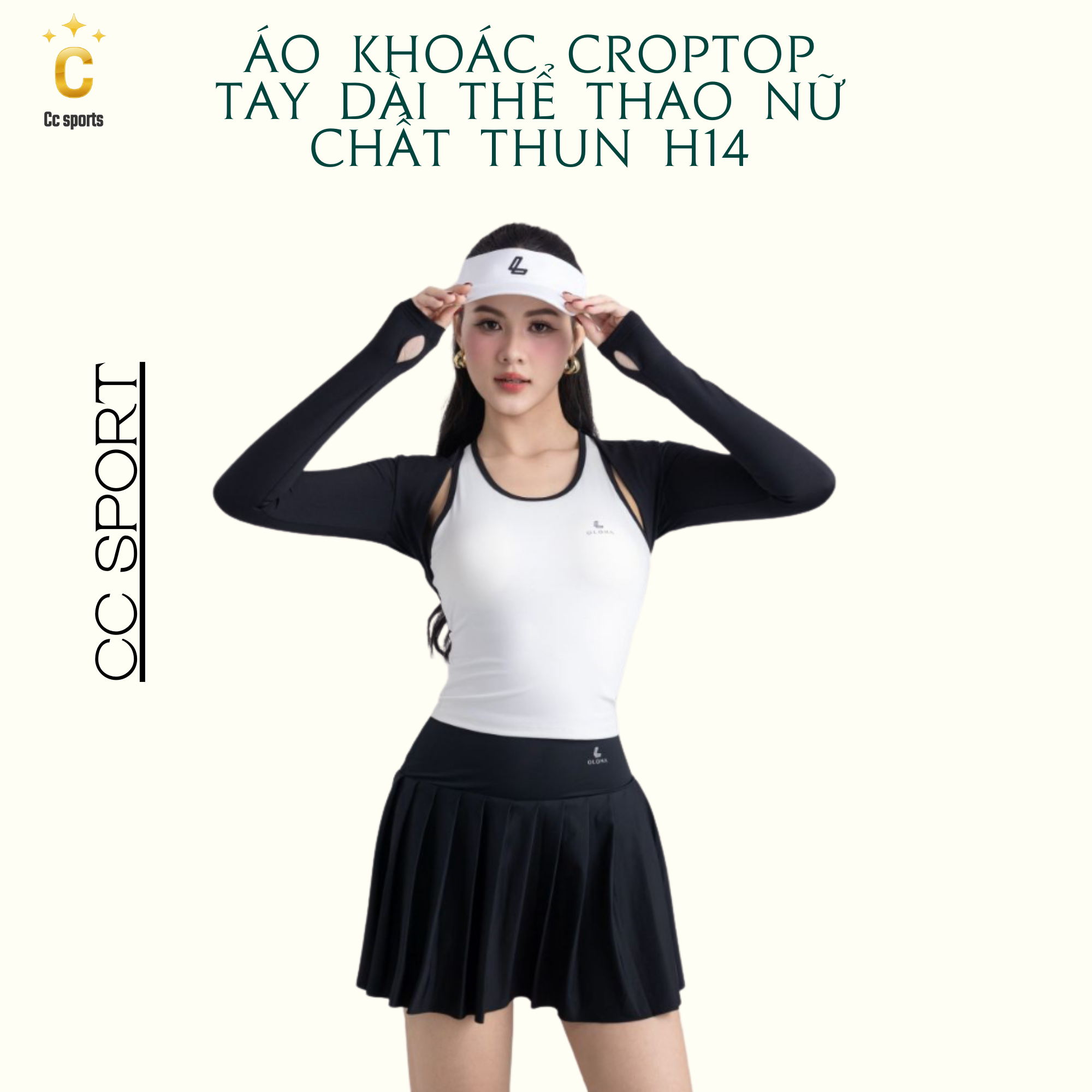 Áo Khoác Croptop Tay Dài Thể Thao Nữ Chất Thun H14