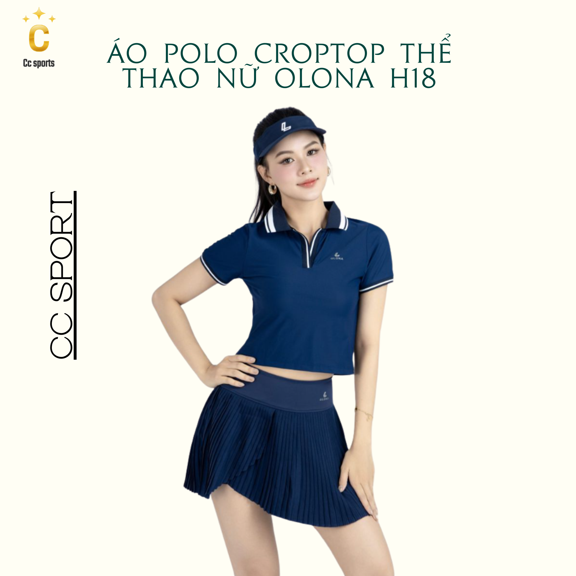 Áo Polo Croptop Thể Thao Nữ Olona Sports Form Ôm Tôn Dáng Tập Pickleball Tennis Golf H18