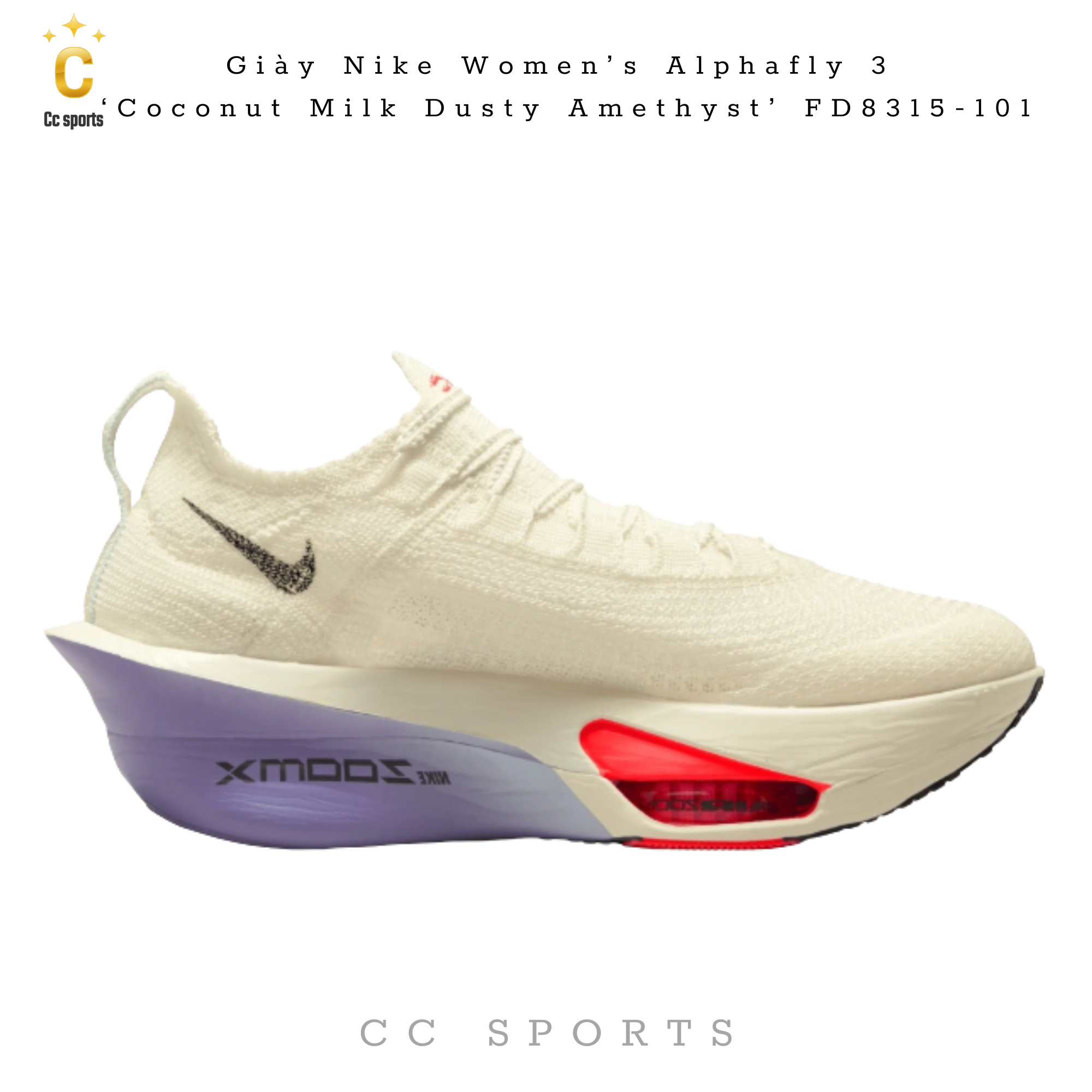 Giày Nike Women’s Alphafly 3 ‘Coconut Milk Dusty Amethyst’ FD8315-101