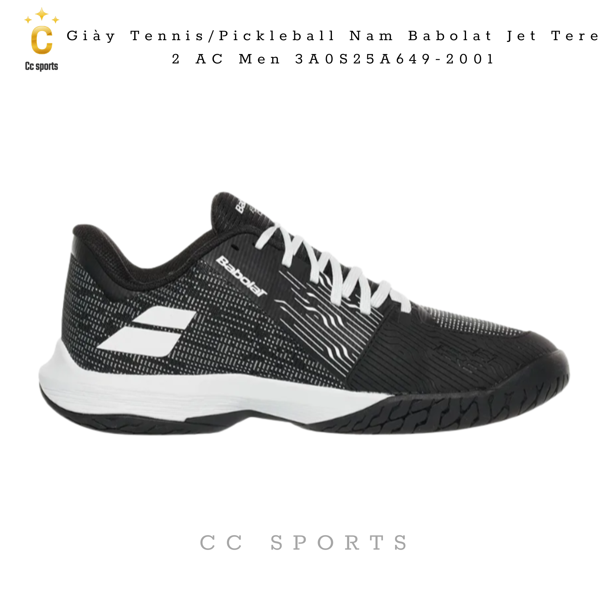 Giày Tennis/Pickleball Babolat Jet Tere 2 All Court Men ‘Black White’